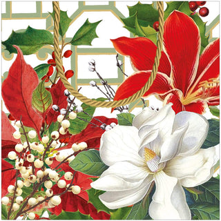 Caspari Christmas Garden Gift Bag Sm Sq. 5 3/4X2 1/2 X 5 3/4 10091B1.5