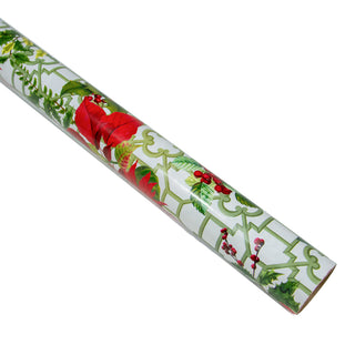 Caspari Christmas Garden White Roll Wrap 30 Inch X 8Ft-2 Inch Core 10091RC