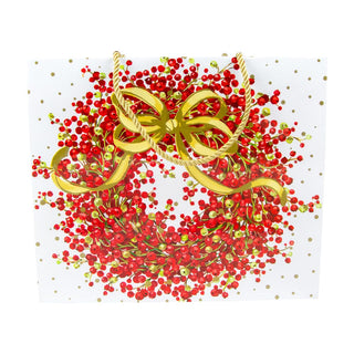 Caspari Pepperberry White Gift Bag Lg 11 3/4 X 4 3/4 X 10 10094B3