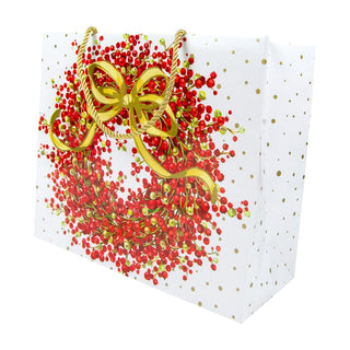Caspari Pepperberry White Gift Bag Lg 11 3/4 X 4 3/4 X 10 10094B3
