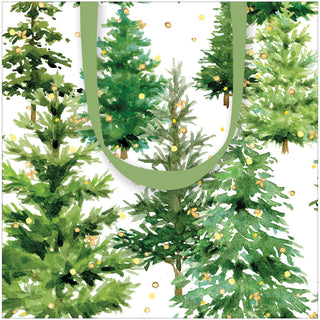 Caspari White Christmas Gift Bag Sm Sq. 5 3/4X2 1/2 X 5 3/4 10095B1.5