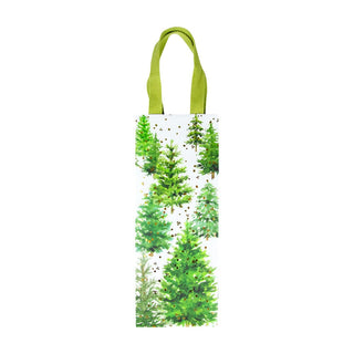 Caspari White Christmas Wine & Bottle Gift Bags - 1 Each 10095B4