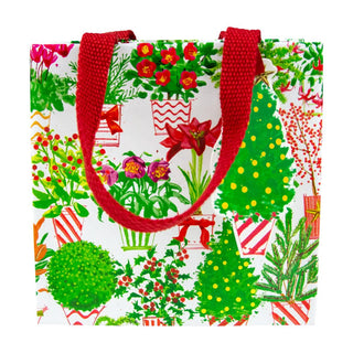 Caspari Christmas Flower Market Gift Bag Sm Sq. 5 3/4X2 1/2 X 5 3/4 10097B1.5