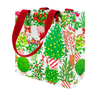 Caspari Christmas Flower Market Gift Bag Sm Sq. 5 3/4X2 1/2 X 5 3/4 10097B1.5