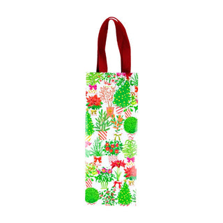 Caspari Christmas Flower Market Wine & Bottle Gift Bags - 1 Each 10097B4