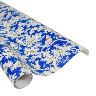 Caspari Scenic Songbirds China Blue Roll Wrap 30 Inch X 8Ft-2 Inch Core 101050RC