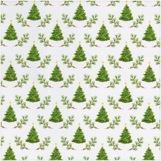 Caspari Little Christmas Trees Roll Wrap 30 Inch X 8Ft-2 Inch Core 10106RC