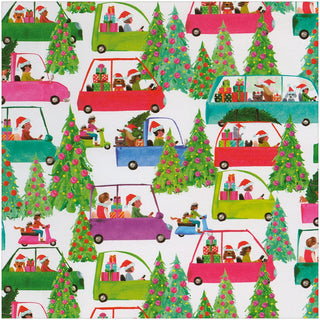 Caspari Christmas Tree Shopping Roll Wrap 30 Inch X 8Ft-2 Inch Core 10109RC