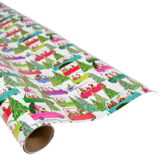 Caspari Christmas Tree Shopping Roll Wrap 30 Inch X 8Ft-2 Inch Core 10109RC