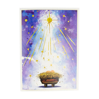 Caspari Creche Small Boxed Christmas Cards - includes 15 cards & envelopes 101117