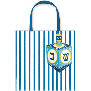 Caspari Dreidel And Stripes Gift Bag Sm Sq. 5 3/4X2 1/2 X 5 3/4 10113B1.5