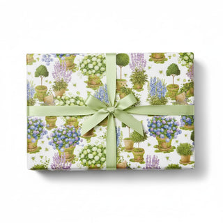 Caspari Potted Hydrangeas Roll Wrap 30 Inch X 8Ft-2 Inch Core 10114RC