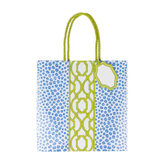 Caspari Knots And Spots Blue/Green Med Square Size 9-3/4 X 9-3/4 X 4 10117B13