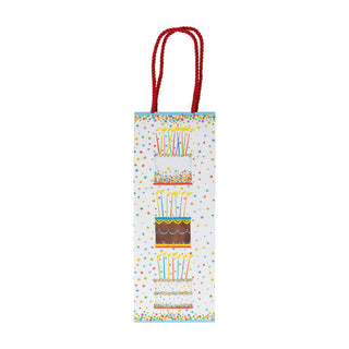 Caspari Birthday Cake Bottle Bag 5 X 3 1/2 X 13 10118B4