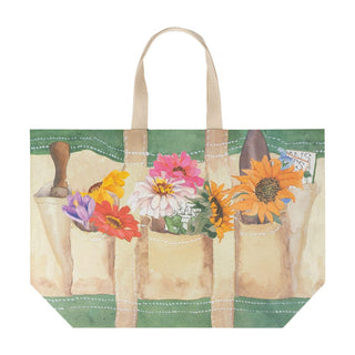Caspari Garden Tote Large Tote Size 15 X 10 X 4-1/2 10120B12