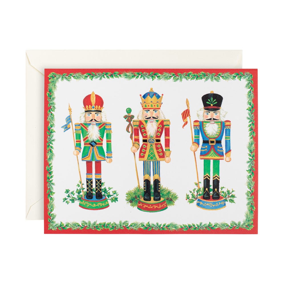 Caspari Nutcrackers Boxed Christmas Cards 16 Cards & 16 Envelopes Caspari