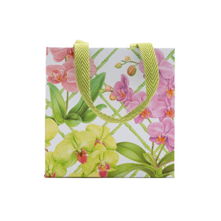 Caspari Orchid Conservatory Small Square Gift Bag - 5.75"L x 2.5" W x 5.75"H - includes 1 bag 10126B1.5