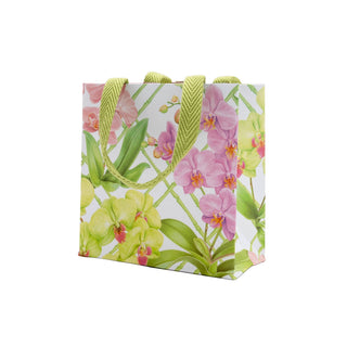 Caspari Orchid Conservatory Small Square Gift Bag - 5.75"L x 2.5" W x 5.75"H - includes 1 bag 10126B1.5
