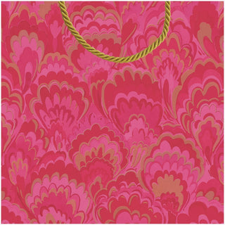 Caspari Marbled Ceramica Fuchsia Small Square Gift Bag - 5.75"L x 2.5" W x 5.75"H - includes 1 bag 101271B1.5