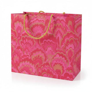 Caspari Marbled Ceramica Fuchsia Small Square Gift Bag - 5.75"L x 2.5" W x 5.75"H - includes 1 bag 101271B1.5