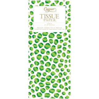 Caspari Just Spots Green Tissue Pkg 4 Sheets 101280TIS