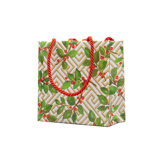 Holly And Fretwork Gift Bags - includes 1 Gift Bags