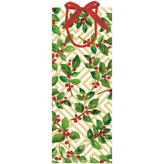 Caspari Holly And Fretwork Gift Bags - includes 1 Gift Bags 10130B4