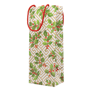 Caspari Holly And Fretwork Gift Bags - includes 1 Gift Bags 10130B4