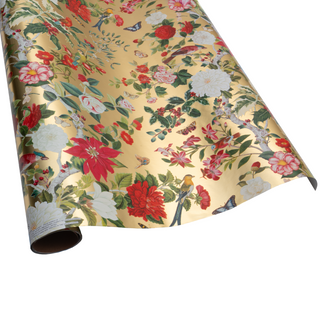 Christmas Chinoiserie Gold Foil Roll Wrap - includes 1 Roll