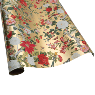 Caspari Christmas Chinoiserie Gold Foil Roll Wrap - includes 1 Roll 101320RCF