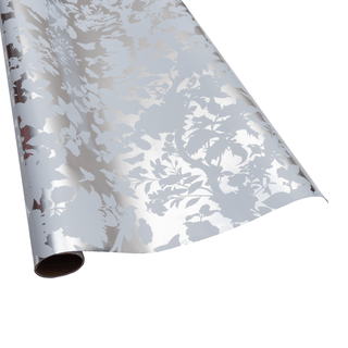 Caspari Christmas Chinoiserie Silv & Wht Foil Roll Wrap - includes 1 Roll 101321RCF
