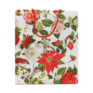 Caspari Christmas Chinoiserie Large Gift Bag 10"L x 4.75"W x 11.75"H - includes 1 bag 10132B7