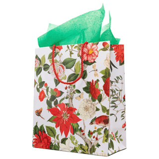 Caspari Christmas Chinoiserie Large Gift Bag 10"L x 4.75"W x 11.75"H - includes 1 bag 10132B7