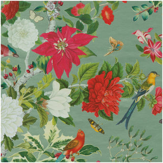 Caspari Christmas Chinoiserie Celadon Foil Roll Wrap 30 Inchx 6 Ft Foil-2 Core 10132RCF