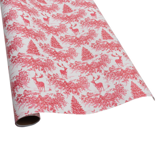 Christmas Toile Red Roll Wrap - includes 1 Roll