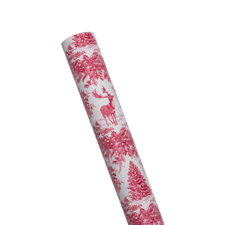 Caspari Christmas Toile Red Roll Wrap - includes 1 Roll 101350RC