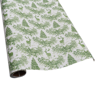 Christmas Toile Green Roll Wrap - includes 1 Roll