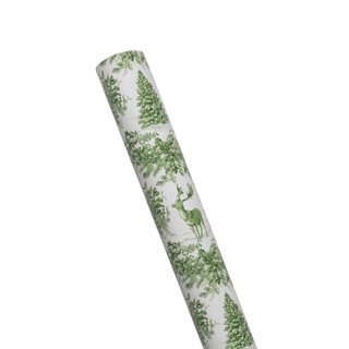 Caspari Christmas Toile Green Roll Wrap - includes 1 Roll 10135RC