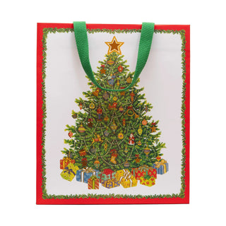 Caspari Christmas Tree Large Gift Bag 10"L x 4.75"W x 11.75"H - includes 1 bag 10138B7