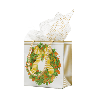 Caspari Magnolia Wreath Gift Bags - includes 1 Gift Bags 10139B1.5