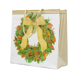 Caspari Magnolia Wreath Gift Bags - includes 1 Gift Bags 10139B13