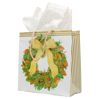 Caspari Magnolia Wreath Gift Bags - includes 1 Gift Bags 10139B13
