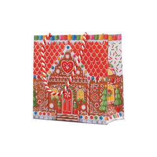 Caspari Gingerbread House Gift Bags - includes 1 Gift Bags 10140B1.5