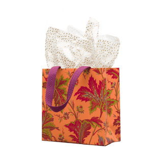 Caspari Paisley Leaves Coral Gift Bags - includes 1 Gift Bags 10141B1.5