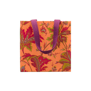 Caspari Paisley Leaves Coral Gift Bags - includes 1 Gift Bags 10141B1.5