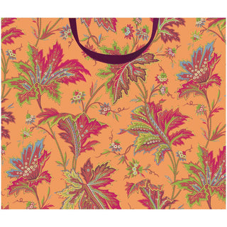 Caspari Paisley Leaves Coral Gift Bags - includes 1 Gift Bags 10141B3