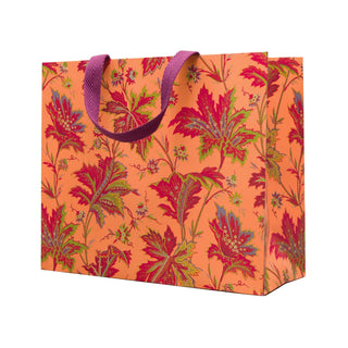 Caspari Paisley Leaves Coral Gift Bags - includes 1 Gift Bags 10141B3