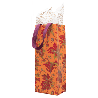 Caspari Paisley Leaves Coral Gift Bags - includes 1 Gift Bags 10141B4