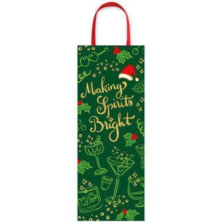 Caspari Making Spirits Bright Gift Bags - includes 1 Gift Bags 10144B4