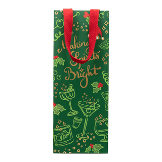 Caspari Making Spirits Bright Gift Bags - includes 1 Gift Bags 10144B4